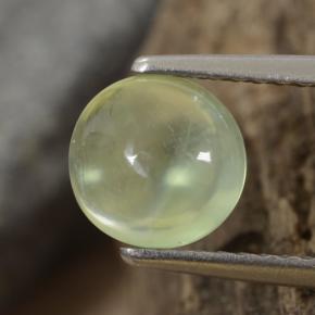 Prehnita verde natural de 1,29 ct, corte redondo, transparente