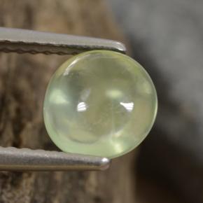 Prehnita verde natural de 1,29 ct, corte redondo, transparente