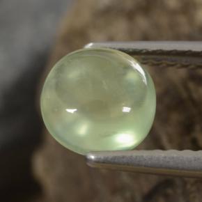 Prehnita verde natural de 1,29 ct, corte redondo, transparente