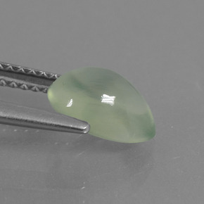 Prehnita verde natural de 1,62 ct, en forma de pera, translúcido