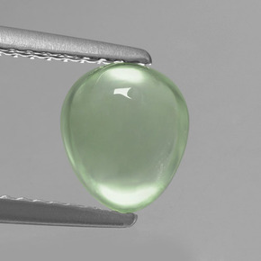 Prehnita verde natural de 1,57 ct, en forma de pera, translúcido