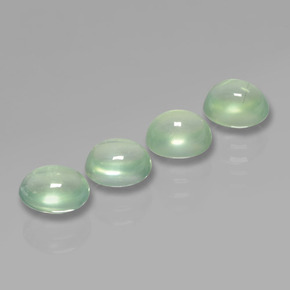 Gemas de Prehnite Verde natural de 4.70 ct, Corte Óvalo, Translúcido