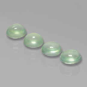 Gemas de Prehnite Verde natural de 4.70 ct, Corte Óvalo, Translúcido