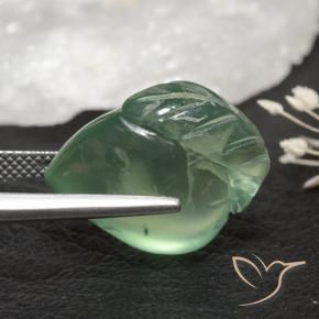Prehnite Verde terroso natural de 19.72 ct, Elegante, Transparente