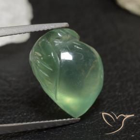 Prehnite Verde frío natural de 13.63 ct, Elegante, Transparente