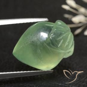 Prehnite Verde Oliva natural de 13.18 ct, Elegante, Transparente