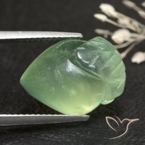 Prehnite Verde Oliva natural de 13.18 ct, Elegante, Transparente
