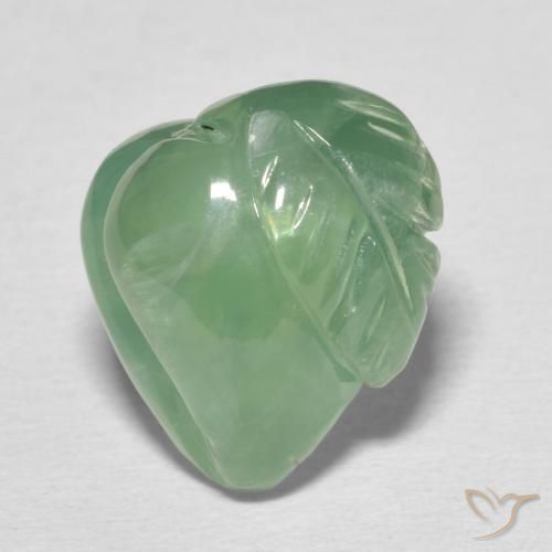 Prehnite Verde terroso pálido natural de 15.49 ct, Elegante, Translúcido