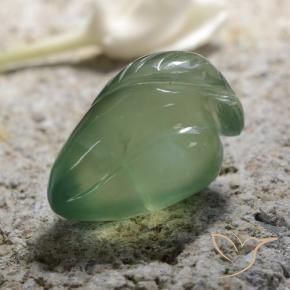 Prehnite Verde terroso natural de 14.60 ct, Elegante, Translúcido