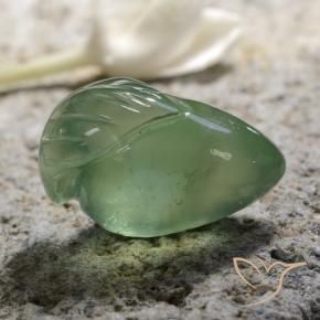 Prehnite Verde terroso natural de 14.60 ct, Elegante, Translúcido