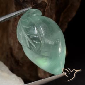 Prehnite Verde mar claro natural de 23.51 ct, Elegante, Translúcido