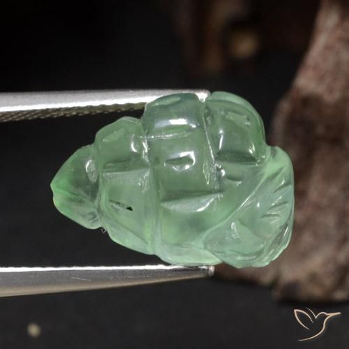 Prehnite Verde claro natural de 11.58 ct, Elegante, Translúcido