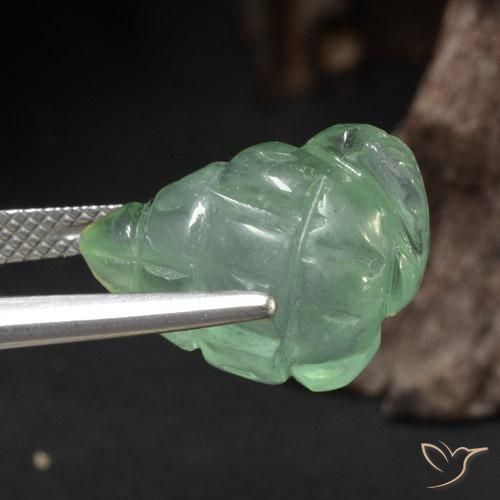 Prehnite Verde claro natural de 11.58 ct, Elegante, Translúcido