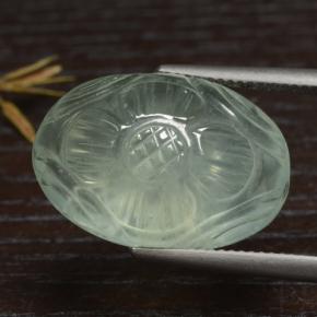 Prehnita verde natural de 21,08 ct, corte óvalo, translúcido