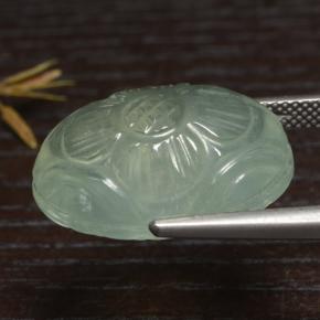Prehnita verde natural de 21,08 ct, corte óvalo, translúcido