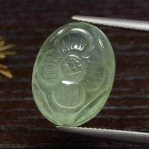 Prehnita verde natural de 16,04 ct, corte óvalo, translúcido