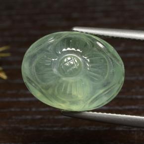 Prehnita verde natural de 16,04 ct, corte óvalo, translúcido