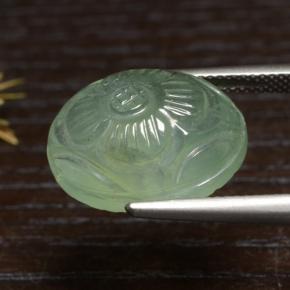 Prehnita verde natural de 16,04 ct, corte óvalo, translúcido
