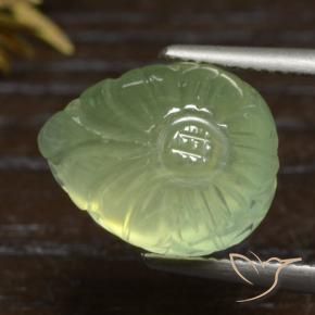 Prehnite Verde amarillo natural de 10.20 ct, En forma de pera, Translúcido