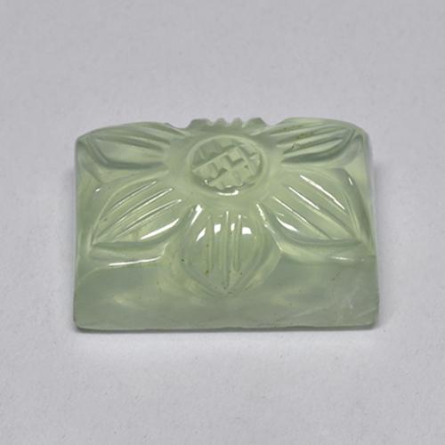 Prehnita verde natural de 10,04 ct, corte flor, transparente