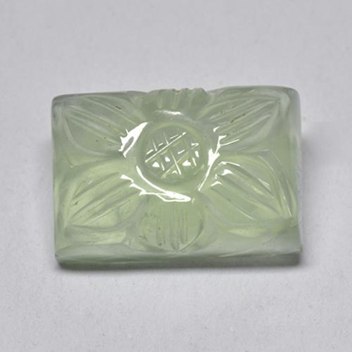 Prehnita verde natural de 10,04 ct, corte flor, transparente