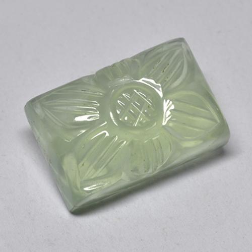 Prehnita verde natural de 10,04 ct, corte flor, transparente