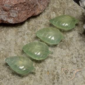 Gemas de Prehnite Verde amarillo natural de 22.14 ct, Corte Flor, Transparente