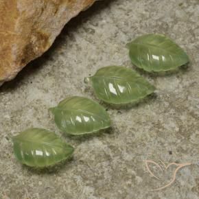 Gemas de Prehnite Verde lima natural de 23.73 ct, Corte Flor, Transparente