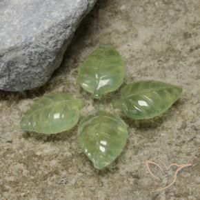 Gemas de Prehnite Verde pera natural de 16.96 ct, Corte Flor, Transparente