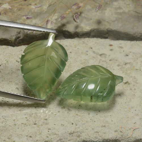 17.42ctw Natural Verde medio Prehnite, Corte Flor, Translúcido
