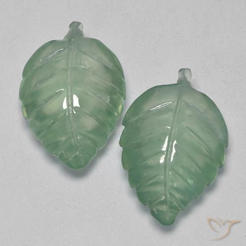 15.01ctw Natural Verde menta Prehnite, Elegante, Transparente