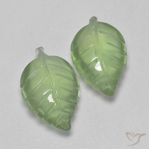 Gemas de Prehnite Verde medio natural de 14.35 ct, Elegante, Transparente