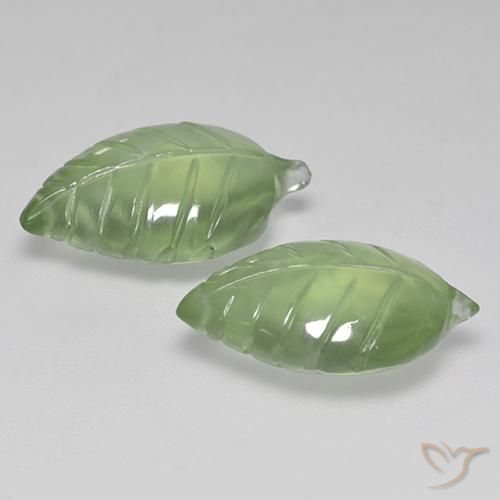 Gemas de Prehnite Verde medio natural de 14.35 ct, Elegante, Transparente