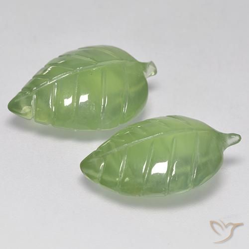 Gemas de Prehnite Verde cálido natural de 15.75 ct, Elegante, Transparente