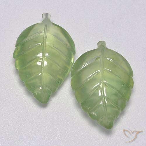 14.20ctw Natural Verde pera pálido Prehnite, Elegante, Transparente