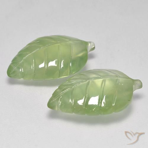 Gemas de Prehnite Verde pera pálido natural de 14.20 ct, Elegante, Transparente