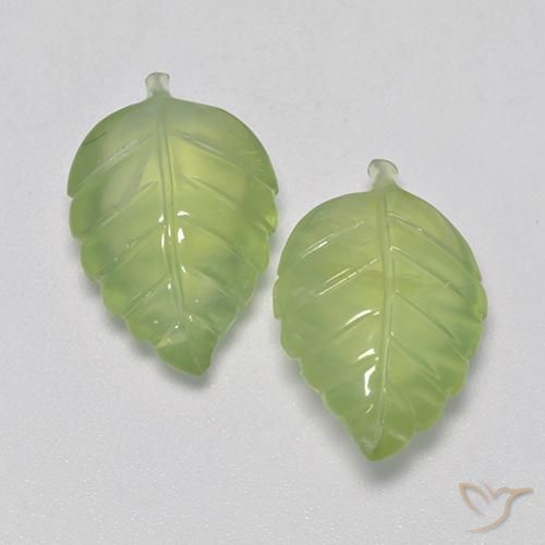 13.35ctw Natural Verde cálido Prehnite, Elegante, Transparente