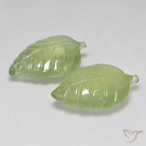Gemas de Prehnite Verde cálido natural de 13.35 ct, Elegante, Transparente