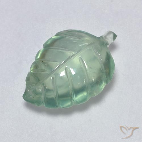 Prehnite Verde menta natural de 6.40 ct, Forma elegante, Transparente