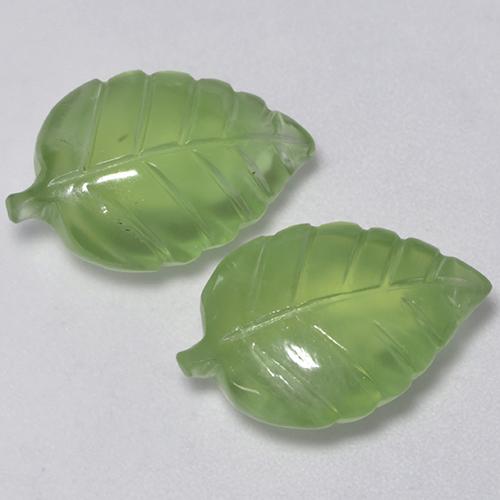 Gemas de prehnita verde natural de 11,71 ct, forma elegante, transparente