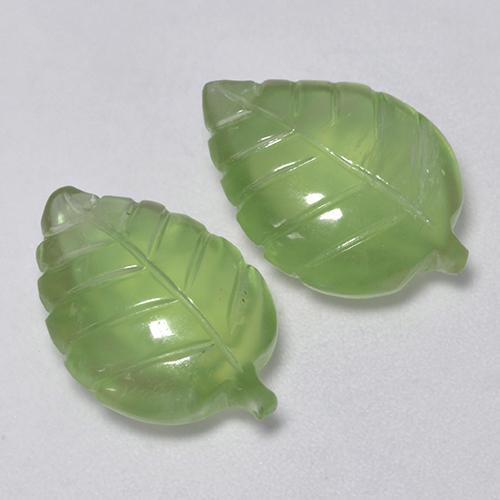 Gemas de prehnita verde natural de 11,71 ct, forma elegante, transparente