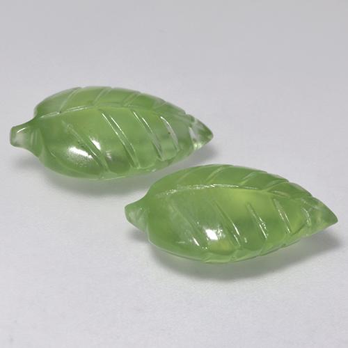 Gemas de prehnita verde natural de 11,71 ct, forma elegante, transparente