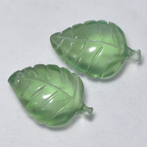 Gemas de prehnita verde natural de 8,74 ct, forma elegante, transparente