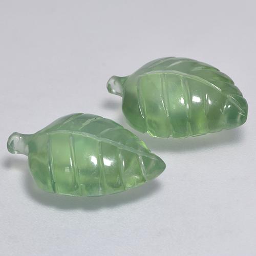 Gemas de prehnita verde natural de 8,74 ct, forma elegante, transparente
