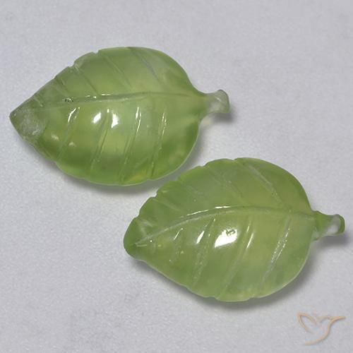 8.53ctw Natural Verde amarillento Prehnite, Elegante, Transparente