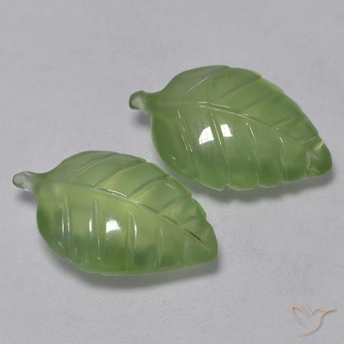 Gemas de Prehnite Verde lima natural de 12.46 ct, Elegante, Transparente