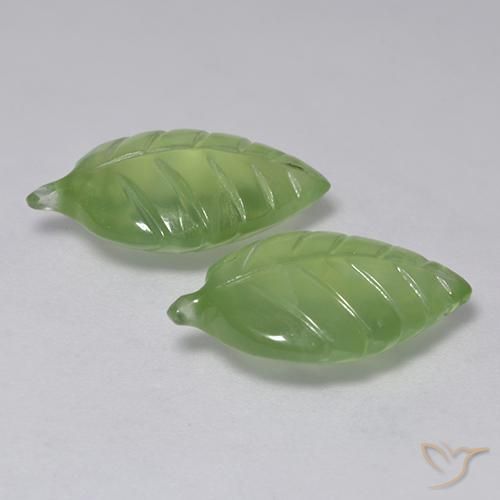 Gemas de Prehnite Verde lima natural de 12.46 ct, Elegante, Transparente