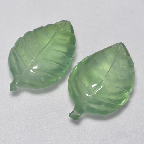 Gemas de prehnita verde natural de 11,38 ct, forma elegante, transparente