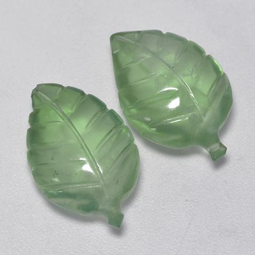 Gemas de prehnita verde natural de 11,38 ct, forma elegante, transparente