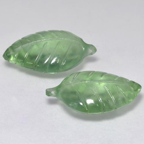 Gemas de prehnita verde natural de 11,38 ct, forma elegante, transparente